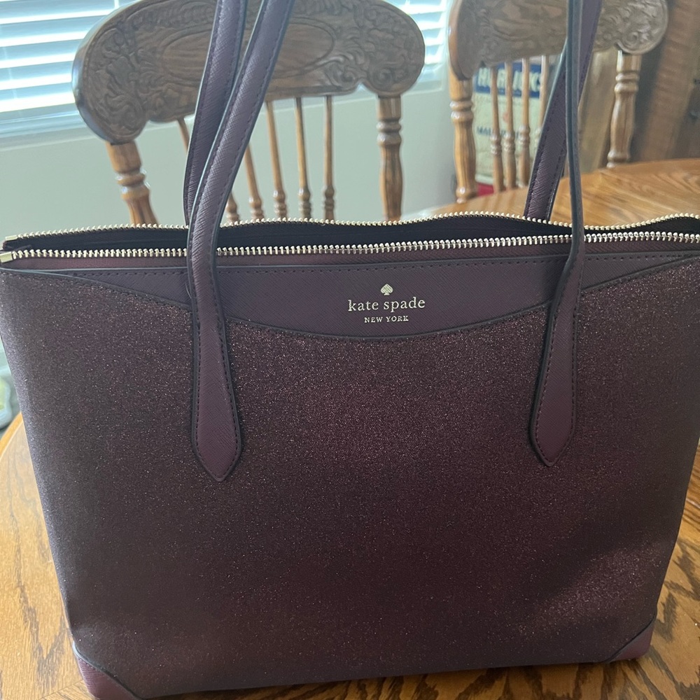 Like new kate spade burgundy glitter tote